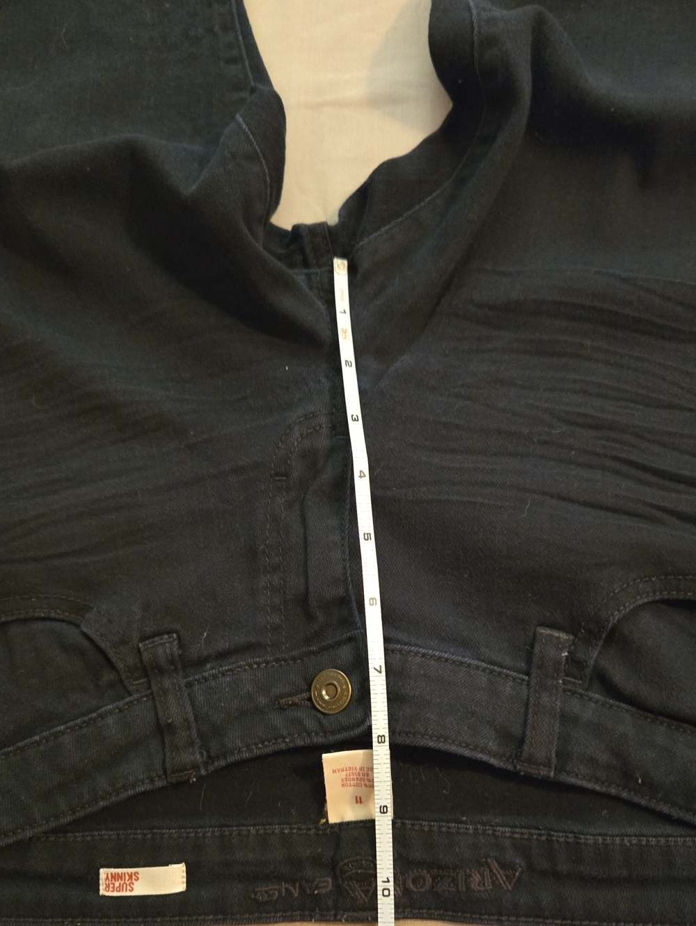 Arizona Jean Co Size 11 Black Super Skinny Jeans Low Rise Stretch - Picture 3 of 9